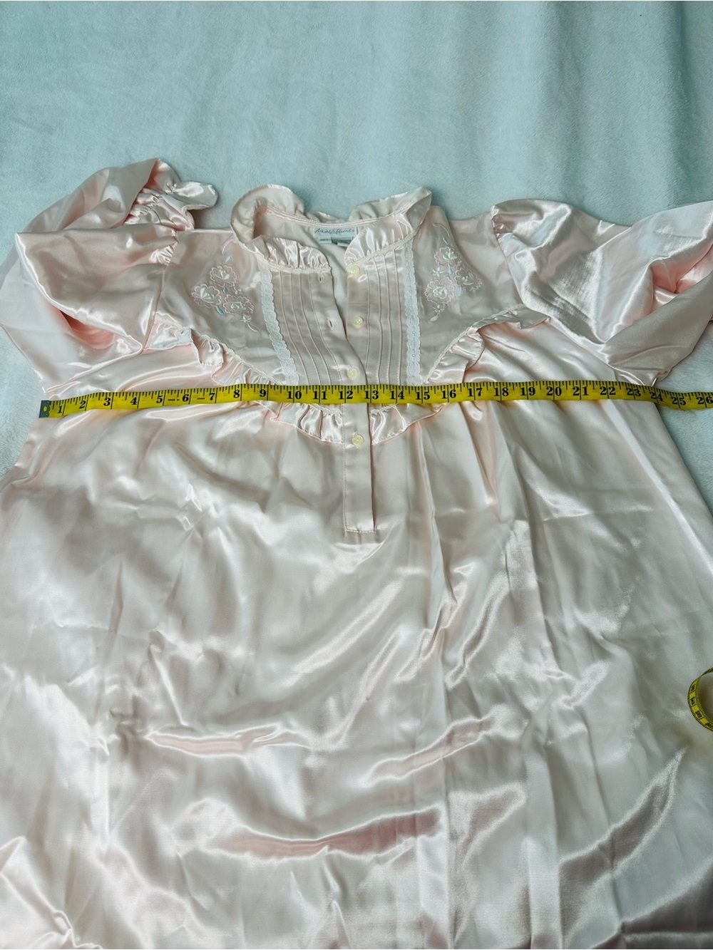 Vintage Pink Miss Elaine Ling Sleeve Nightgown Size Large - Picture 5 of 9